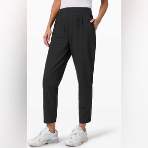 Lululemon Essential High Rise Trouser Pants Womens 8 Black Pocket Front Pleat